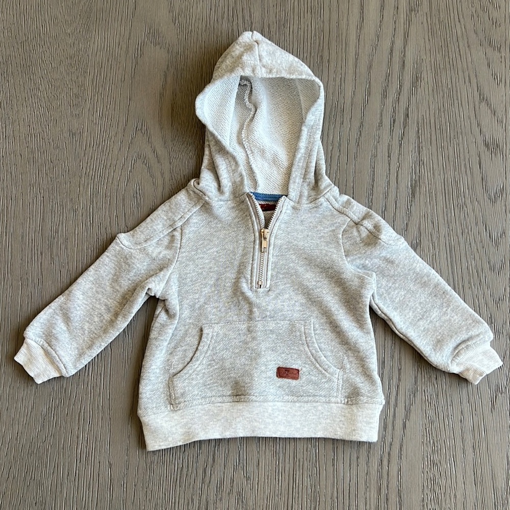 7 FOR ALL MANKIND GREY BOYS PULLOVER HOODIE SWEATER